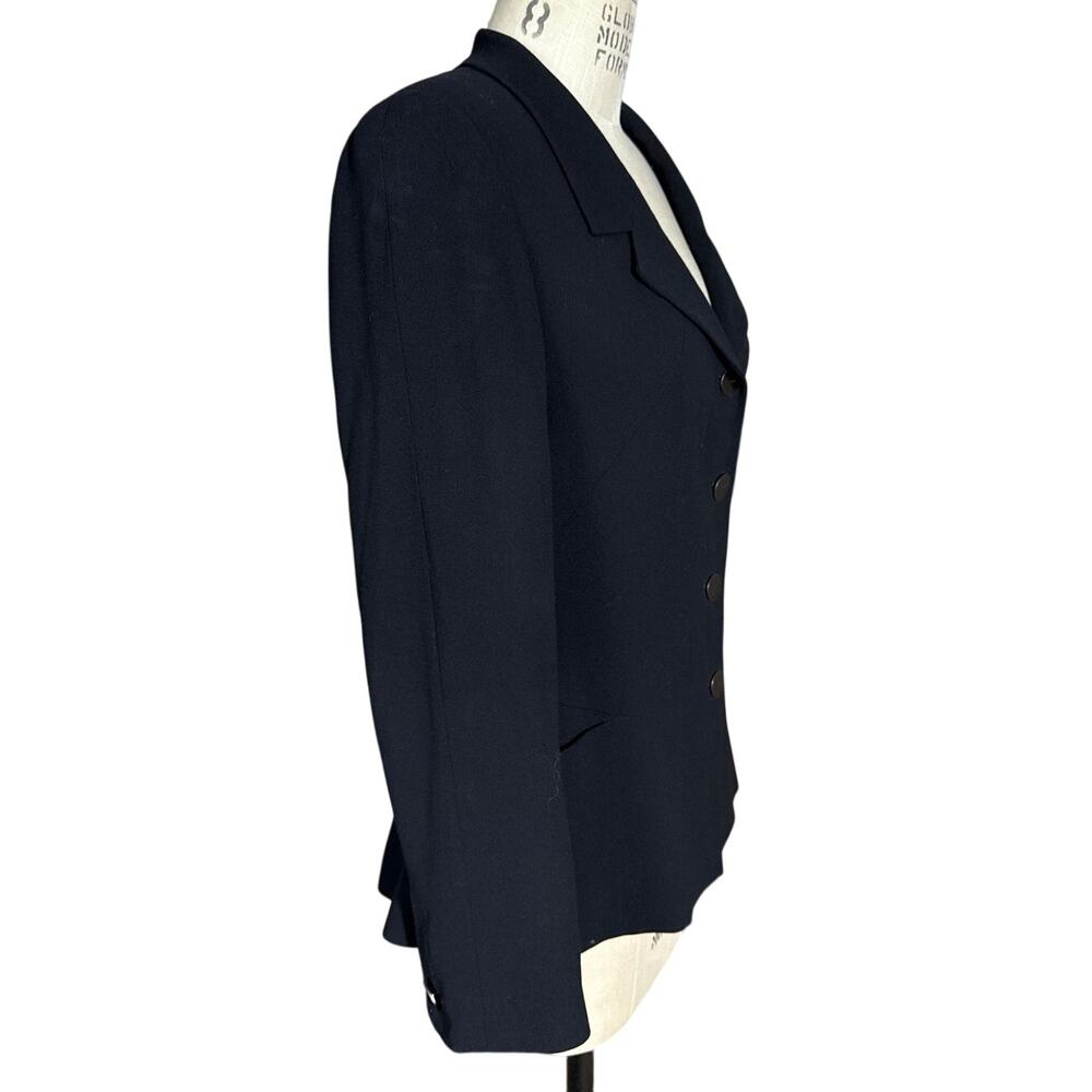 Vintage Chanel Single Breasted Fitted Wool Blazer in Black Size 44 - Picture 2 of 9